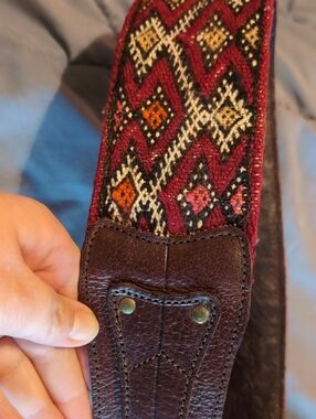Anthropologie Vintage Wide Kilim Leather Belt